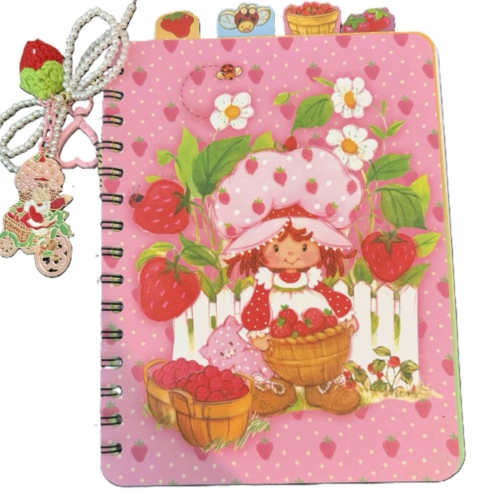 Strawberry Shortcake Journal, Key Charm ,Bookmark, Decals Set - Picture 2 of 9